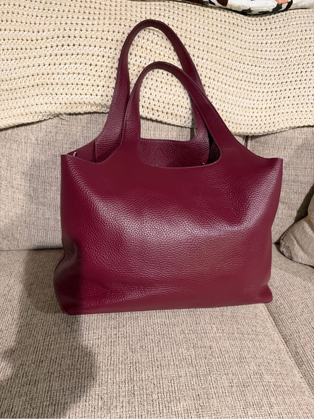 Cuyana 16” System Tote in Cherry with Matching Laptop Sleeve & Pouch